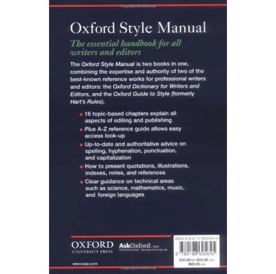 The Oxford Style Manual